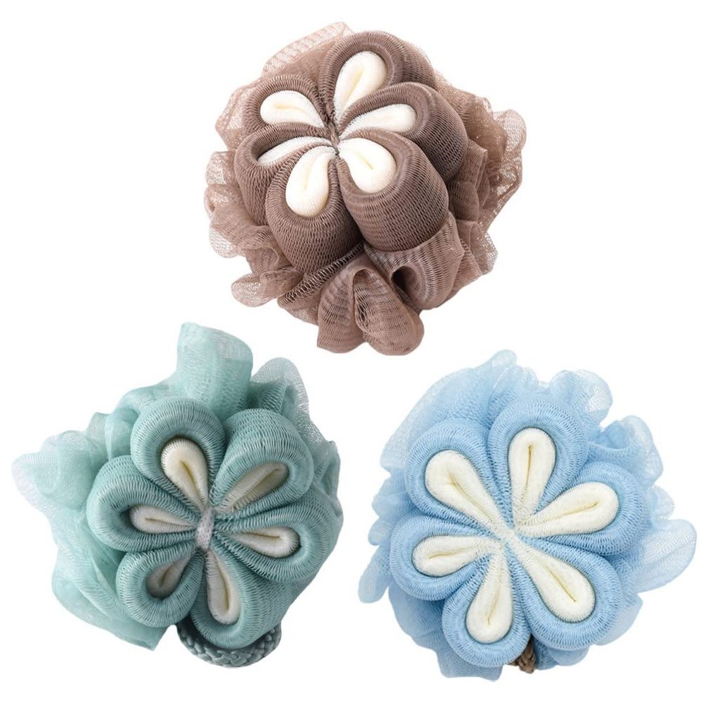 Lurrose Bathroom Shower Mesh Body Scrubbers for Washing Shower Balls for Bathing Portable Bath Loofah