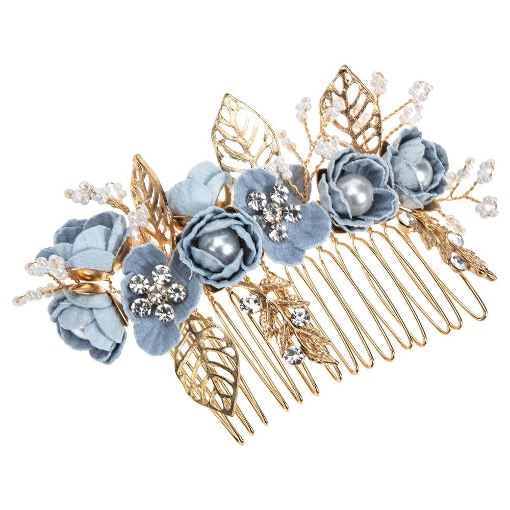 FRCOLOR Bridal Hair Comb Alloy Flower Head Hairpin Lightweight Wedding Hair Accessories for Bridesmaids Prom and Special Occasions