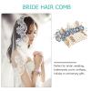 FRCOLOR Bridal Hair Comb Alloy Flower Head Hairpin Lightweight Wedding Hair Accessories for Bridesmaids Prom and Special Occasions view 2