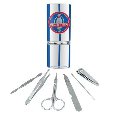 Shelby Cobra Vintage Logo Stainless Steel Manicure Pedicure Grooming Beauty Care Travel Kit