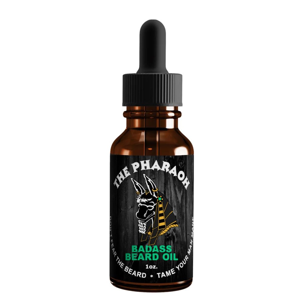 Badass Beard Care Beard Oil For Men - Pharaoh Scent, 1 oz - 100% Natural and Organic Food-grade Ingredients, Soften Hair and Hydrate Skin