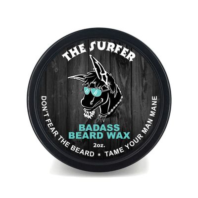Badass Beard Care Beard Wax For Men - The Surfer, 2 oz - Softens Beard Hair, Leaves Your Beard Looking and Feeling More Dense