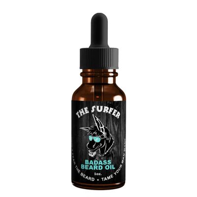 Badass Beard Care Beard Oil For Men - Surfer Scent, 1 oz - Natural Ingredients, Keeps Beard and Mustache Full, Soft and Healthy, Reduce Itchy, Flaky Skin, Promote Healthy Growth