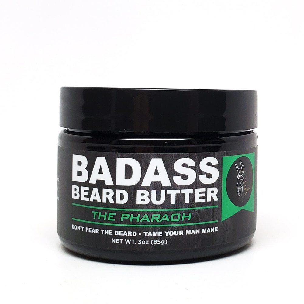 Badass Beard Care Beard Butter For Men - THE PHARAOH, 3 oz - Made of Natural Ingrediens for Healthy, Soften and Itchness Free Beard and Mustache