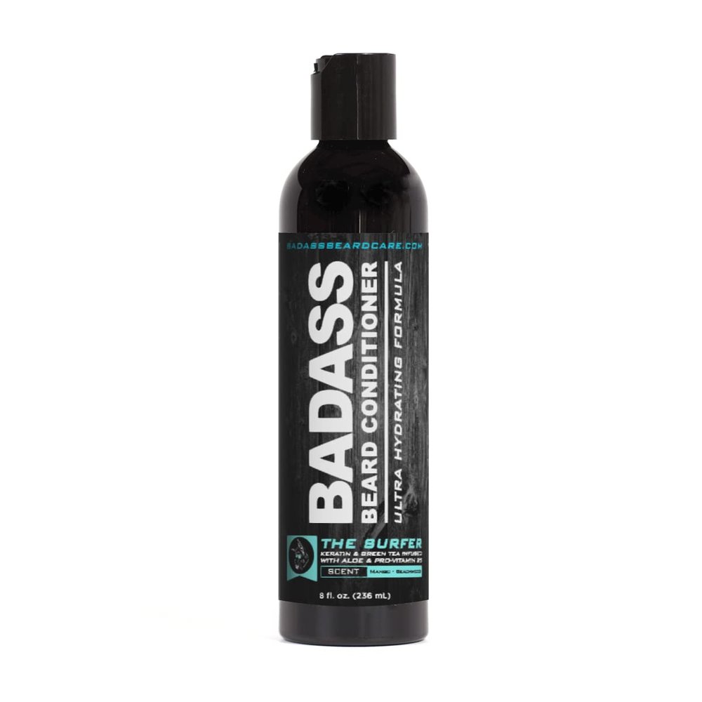 Badass Beard Care Beard Conditioner - THE SURFER, 8oz - Made of Natural Ingredients for A Healthy, Soft, & Itch Free Beard and Mustache