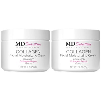 MD Selections Collagen Face Moisturizer Peptide - Anti-Wrinkle Facial Moisturizer For Face - Niacinamide, Deeply Hydrating Peptide Complex Cream, Facial Skin Care Products For Dry - 2Oz (Pack of 2)