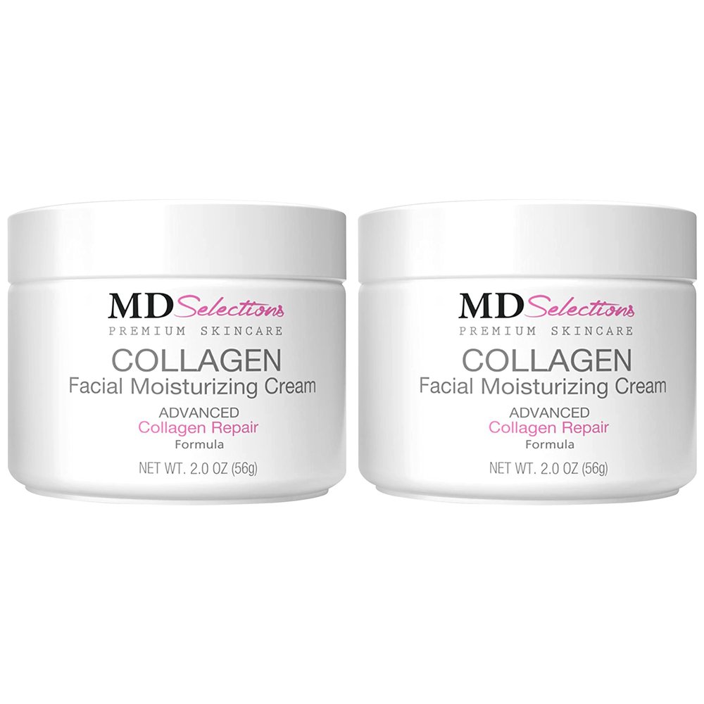 MD Selections Collagen Face Moisturizer Peptide - Anti-Wrinkle Facial Moisturizer For Face - Niacinamide, Deeply Hydrating Peptide Complex Cream, Facial Skin Care Products For Dry - 2Oz (Pack of 2)