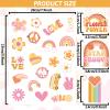 280Pcs Hippie Theme Temporary Tattoos Stickers 70's Theme Tattoos Stickers Hippie Face Body Sticker For Adults And Kids Cute Cartoon Printing Groovy Assorted Groovy Party Supplies view 2