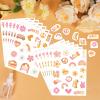 280Pcs Hippie Theme Temporary Tattoos Stickers 70's Theme Tattoos Stickers Hippie Face Body Sticker For Adults And Kids Cute Cartoon Printing Groovy Assorted Groovy Party Supplies view 3