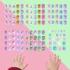SIUSIO 124 Pcs 6 Pack Children Acrylic Fake Nails Press on Cute Pre-glue Full Cover Glitter Gradient Color Rainbow Short Kids Stick On False Nail Art Kits Set for Kids Little Girls - Dreamy Fairy view 2