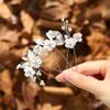 Unicra Silver Flower Bride Wedding Hair Pins Leaf Bridal Headpiece Pearl Rhinestone Bridesmaids Hair Accessories for Women and Girls(Pack of 3) view 2