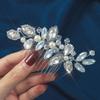 Brishow Crystal Bride Wedding Hair Comb Silver Rhinestone Hair Piece Beads Bridal Hair Accessories for Women and Girls view 2