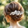 Brishow Crystal Bride Wedding Hair Comb Silver Rhinestone Hair Piece Beads Bridal Hair Accessories for Women and Girls view 3