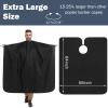 12Pcs Barber Cape 64 x 56'' Large Waterproof Hair Cutting Salon Cape Adjustable Snaps for Hair Dye Salon Stylist Supplies(Black) view 2