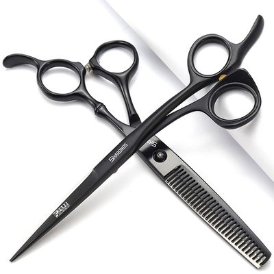 Professional 5.5/6/6.5 Inch Hairdresser Scissors Salon Hairdresser Scissors Japan Stainless Steel Scissors (6in 2pc-B)