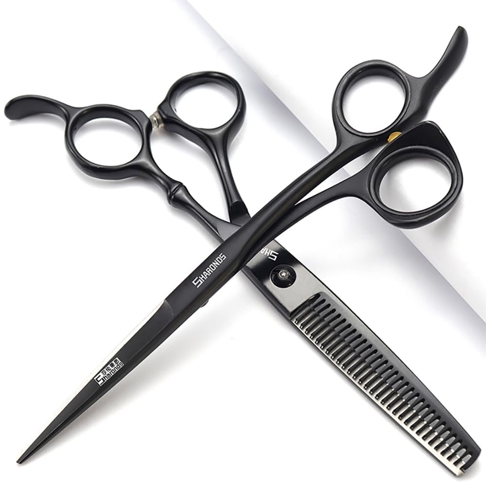 Professional 5.5/6/6.5 Inch Hairdresser Scissors Salon Hairdresser Scissors Japan Stainless Steel Scissors (6in 2pc-B)