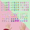 SIUSIO 132 Pcs 6Pack Kids Press on Nails Children Acrylic Fake Nails Cute Pre-glue Full Cover Glitter Gradient Color Rainbow Short Stick On False Nail Art Kits Set for Kids Little Girls - Spendid Pony view 2