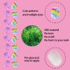 SIUSIO 132 Pcs 6Pack Kids Press on Nails Children Acrylic Fake Nails Cute Pre-glue Full Cover Glitter Gradient Color Rainbow Short Stick On False Nail Art Kits Set for Kids Little Girls - Spendid Pony view 3