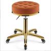 360  rolling rotation salon stool,round leather cushion beauty chair 330 Lbs load heavy hydraulic stool,lifting wheel and gold stainless steel base,for spa work office massage nail tattoo work chair view 1