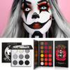 Afflano Black Red Eyeshadow Palette Smokey Eyes Makeup, Highly Pigmented True Red Eye Shadow + Blendable Dark Grey Silver Makeup Palette 2 Pcs., for Halloween SFX Vampire Special Effects Clown Makeup view 1