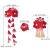 KALLORY 3pcs Japanese Style Flower Hair Clips Handmade Red Barrette Accessories for Kimono and Everyday Wear Hair Decoration for Women and Girls view 2