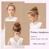 2 Pieces Bridal Hair Vines Flower Wedding Headband Princess Hair Accessories Crystal Pearls Headpiece Elegant Head bands for Bridesmaid and Flower Girls (Gold) view 4