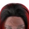 sent hair Ombre Full Lace Wigs Human Hair with Adjustable Strap Straight #1B/99J Dark Roots Wine Red Wigs with Baby Hair Pre Plucked Bleached Knots 20 inch for Black Women Free Part view 2