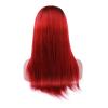 sent hair Ombre Full Lace Wigs Human Hair with Adjustable Strap Straight #1B/99J Dark Roots Wine Red Wigs with Baby Hair Pre Plucked Bleached Knots 20 inch for Black Women Free Part view 4