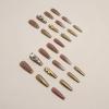 FRUJCDKI Press on Nails 24pcs Ombre Long Ballerina Flash Drill Rhinestones Delicate Snake Shaped Diamond Coffin Fake Nails view 4