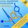 JIM PRO Hair Cutting Scissors Shears, Barber Scissor Professional Hairdressing Scissors With Fancy Handle (Hair Beard Trimming Shaping Grooming Shears) for Men Women Pets Home Salon (Blue & Gold) view 3