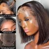 13x4 Real Swiss HD Lace Front Bob Wig Human Hair 0.14mm Ultra-thin Invisible Swiss Lace Virgin Human Hair Short Bob Natural Hairline 13x4 HD Short bob Full Lace Frontal Wigs Human Hair Pre Plucked 14" view 2