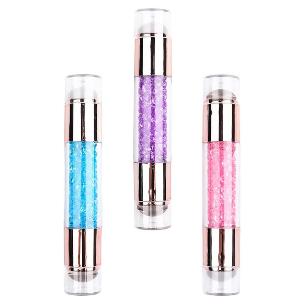 Lurrose 3pcs Double-sided Silicone Nail Art Stamper Colorful Stamping Tool for Creative Nail Designs Easy Use Stencil and Stamp Kit for Diy Manicure