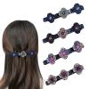 4 shiny crystal stone hair clips, rhinestone hair clips, duckbill hair clips, and rhinestone hair clips for women and girls view 1