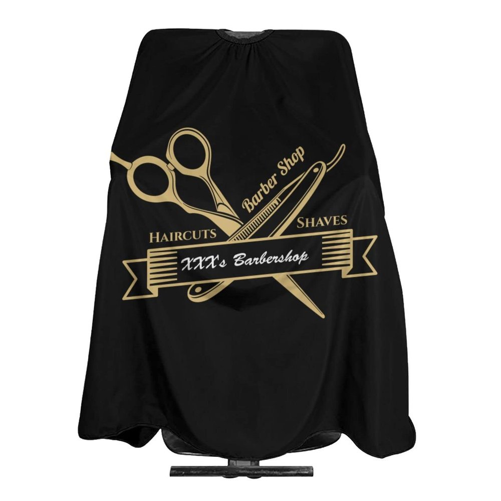 Custom Barber Cape Hairdresser Cape, Add Your Photo Text Logo Personalized Haircuts Shaves Salon Cape for Men, Customized Hair Cutting Cape for Home Salon Barbershop