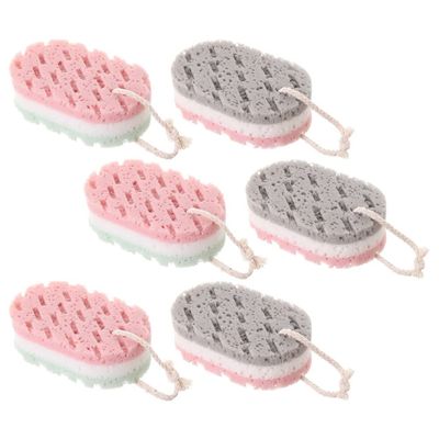Beavorty 6pcs Reusable Body Scrubber Sponge Dual-Sided Exfoliating Bath Sponge for and Boosting for Spa and Daily Use