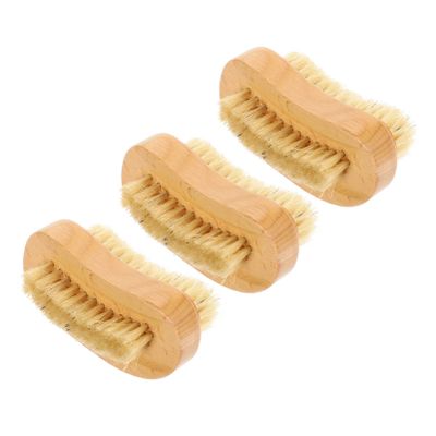FOMIYES 3pcs Natural Portable Nail Cleaner Tool Multi-function Nail Brush for Daily Use Gentle Bristles for Art