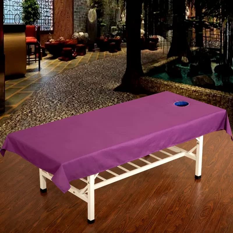 Beauty Couch Cover for Massage Tables Bed Treatment Massage Fitted Sheet with Face Hole Massage Table Cover Sheet Salon Bed Sheet Cover Lace Side SPA Massage Table Cover-P 120x240cm