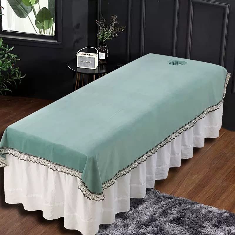 Darley Plush Beauty Salon Spa Sheet with Face Hole Massage Table Cloth SPA Massage Couch Cover SPA Massage Table Cover Solid Color Massage Table Cover Sheet for Massage Bed-D 120x200cm