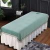 Darley Plush Beauty Salon Spa Sheet with Face Hole Massage Table Cloth SPA Massage Couch Cover SPA Massage Table Cover Solid Color Massage Table Cover Sheet for Massage Bed-D 120x200cm view 1
