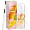 Lyon Lash Eyelash Extension Shampoo (Peach), Gentle Formula Paraben & Sulfate Free, Oil Free Foam Cleanser Kit | Remove Eye Makeup & Oil & Dust | Professional Salon And Home Use (60ml + 1 mascara wand + 1 cleansing brush) view 1