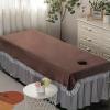 Plush Beauty Massage SPA Couch Cover with Face Hole Bed Sheet Cover Massage Table Cloth Thick Spa Massage Treatment Table Bed Cover Lace Side Massage Table Sheet-F 85x205cm view 1