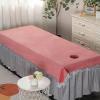 Plush Beauty Massage SPA Couch Cover with Face Hole Bed Sheet Cover Massage Table Cloth Thick Spa Massage Treatment Table Bed Cover Lace Side Massage Table Sheet-B 85x205cm view 1