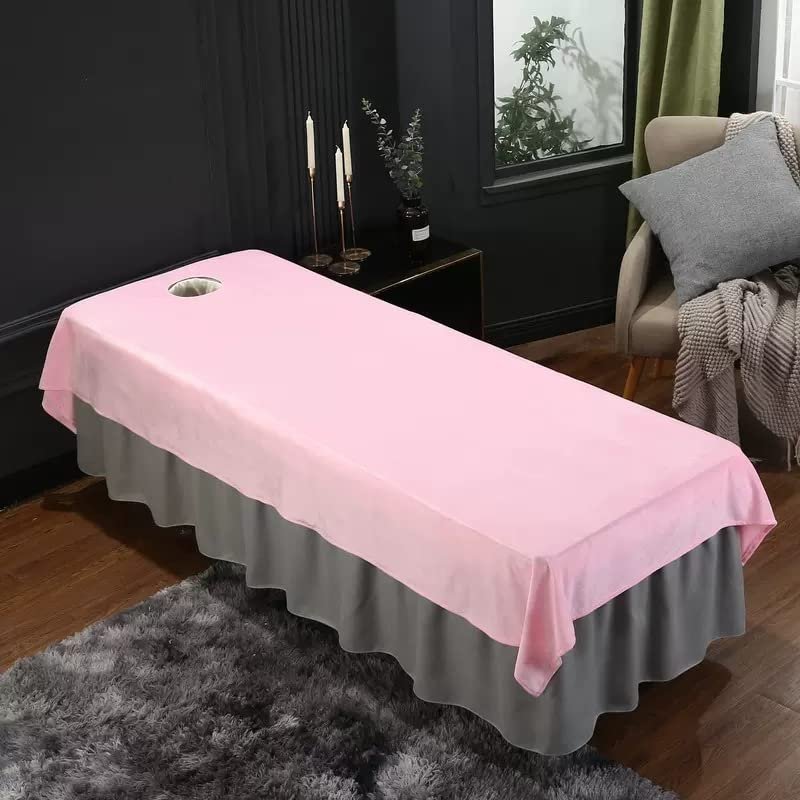 Beauty Couch Cover for Massage Tables Bed Treatment Massage Fitted Sheet with Face Hole Massage Table Cover Sheet Salon Bed Sheet Cover Lace Side SPA Massage Table Cover-G 120x240cm