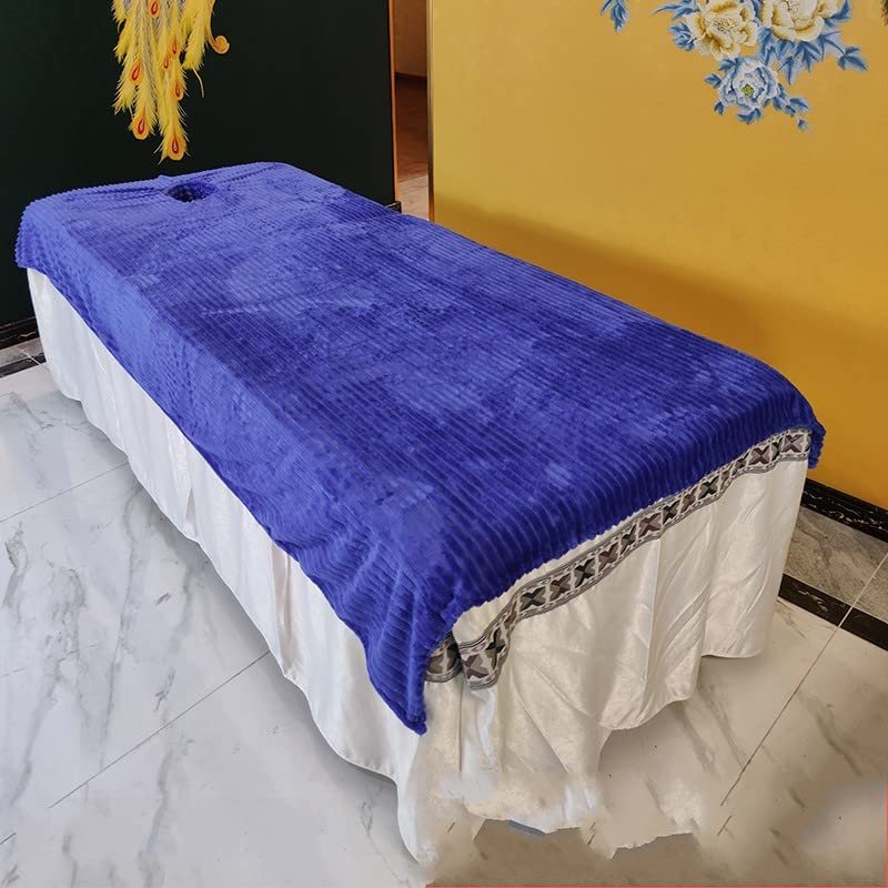 Darley Plush Beauty Massage SPA Couch Cover with Face Hole Beauty Salon Spa Sheet Solid Color Massage Table Cloth Massage Table Cover Sheet Salon Bed Sheet Cover for Massage Bed-E 80x200cm