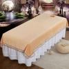 Cotton Beauty Salon Massage SPA Center Bed Sheets with Face Hole Beauty Salon Spa Sheet Solid Color Massage Bed Cover Salon Bed Sheet Cover Lace Side Design SPA Massage Table Cover-B 80x200cm view 1