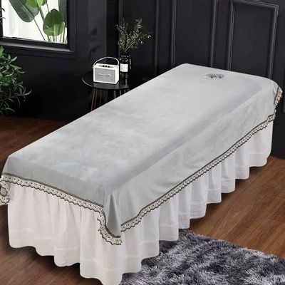 Darley Plush Beauty Salon Spa Sheet with Face Hole Massage Table Cloth SPA Massage Couch Cover SPA Massage Table Cover Solid Color Massage Table Cover Sheet for Massage Bed-H 80x200cm