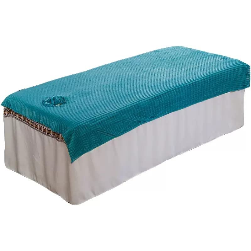 Darley Plush Beauty Massage SPA Couch Cover with Face Hole Beauty Salon Spa Sheet Solid Color Massage Table Cloth Massage Table Cover Sheet Salon Bed Sheet Cover for Massage Bed-A 100x220cm