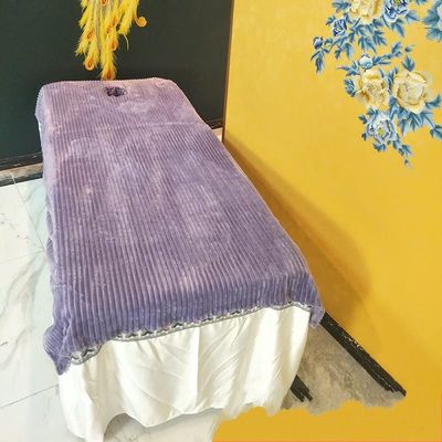 Darley Plush Beauty Massage SPA Couch Cover with Face Hole Beauty Salon Spa Sheet Solid Color Massage Table Cloth Massage Table Cover Sheet Salon Bed Sheet Cover for Massage Bed-D 80x200cm