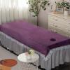 Darley Plush Beauty Bed Sheet Cover with Face Hole Beauty Salon Massage Cover Solid Color Beauty Salon Spa Sheet Massage Sheet Cover Thick Salon Couch Sheet SPA Massage Table Cover-D 85x205cm view 1
