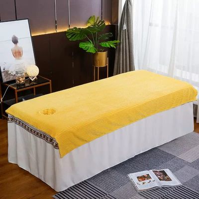 Darley Plush Beauty Massage SPA Couch Cover with Face Hole Beauty Salon Spa Sheet Solid Color Massage Table Cloth Massage Table Cover Sheet Salon Bed Sheet Cover for Massage Bed-B 80x200cm